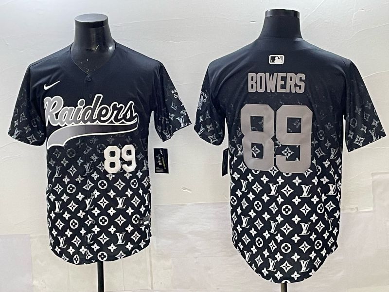 Men 2025 Nike Oakland Raiders 89 Bowers black Limited NFL Jersey 02